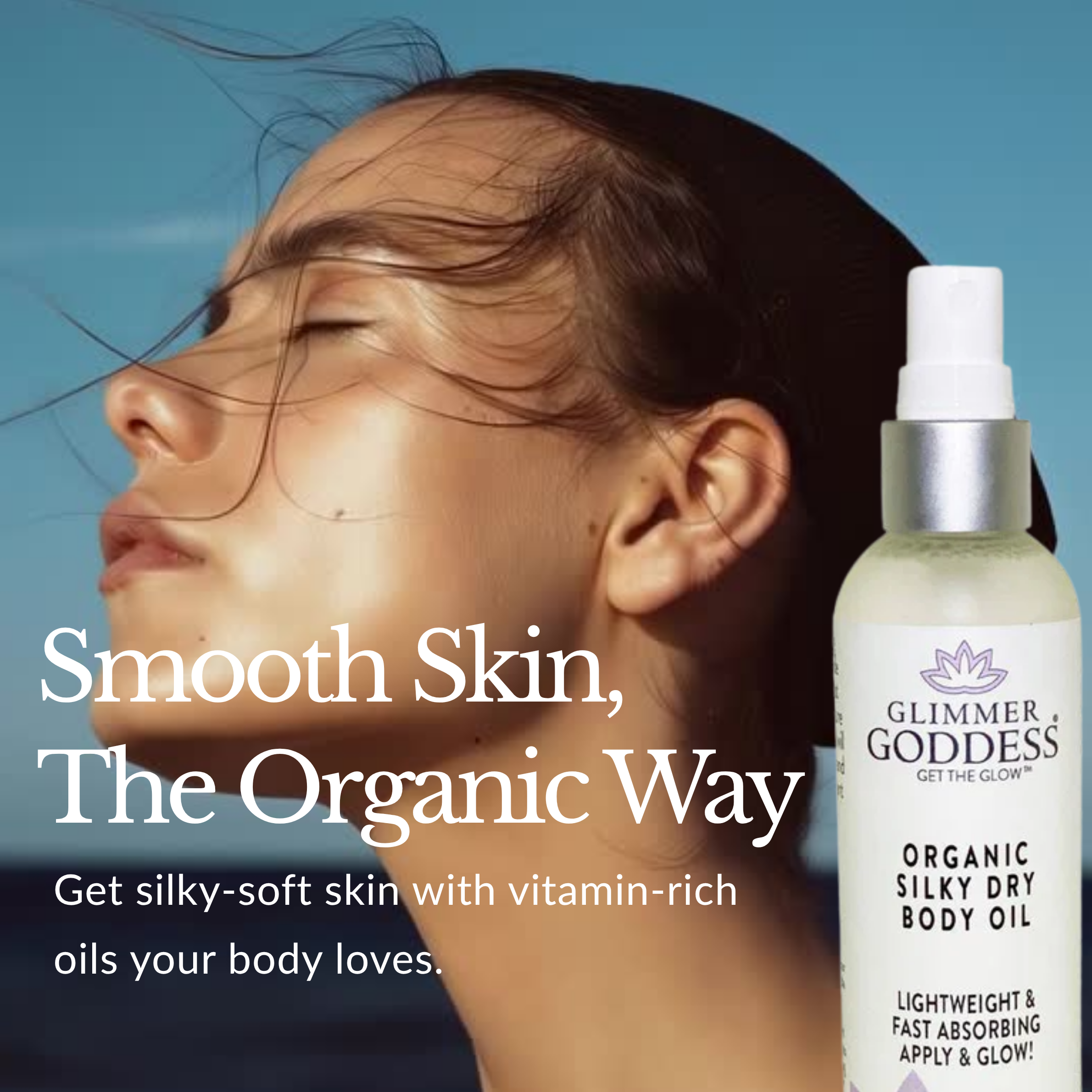 Organic Silky Dry Body Oil – Fast-Absorbing with Rosemary, Sunflower & Vitamin E