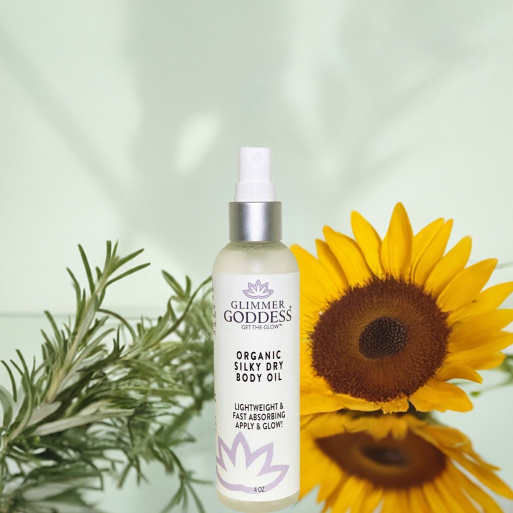 Organic Silky Dry Body Oil – Fast-Absorbing with Rosemary, Sunflower & Vitamin E